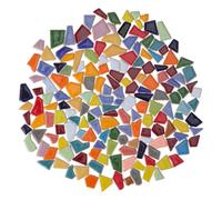 SHERCHPRY Mosaic Tiles Ceramic Pieces for Craft Projects Irregular Free-Form Glazed Stone Fragments with Even Edges 200g Pack