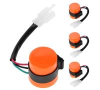 SHERCHPRY Motorcycle Turn Signal Flasher Relay 3-Pin 12V for Atv Off-Road Moped with Orange Indicator Blinker and Warning Buzzer, 4Pcs Signal Warning Lamps Suitable for Trucks and Scooters