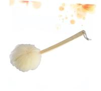 SHERCHPRY Natural Wooden Long Handle Bath Flower Scrubber Soft Exfoliating Shower Sponge for Men Women Gentle Body Cleaning and Skin Care with Woven Material