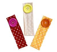 SHERCHPRY Non Slip Stretchy Cloth Hairband with Jumbo Button Wide Headband Polka Dot 3pcs Classic Retro Style Hair Accessory for Women for Yoga Workout and Cosplay Party
