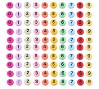 SHERCHPRY Number Beads Acrylic Loose 100Pcs for Bracelet Making with Hole DIY Keychain Accessories Suitable for Handmade Jewelry Crafting