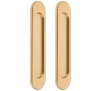 SHERCHPRY Oval Sliding Door Pull Handles Easy to Install 2 Pcs Golden Aluminium Alloy Pulls with Oval Shape for Glass and Barn Doors for Home Decor
