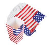 SHERCHPRY Patriotic Paper Popcorn Boxes for Independence Day Celebrations 36 Pcs with Vibrant American Flag Design Foldable and Easy to Carry Party Favor Boxes and Family Gatherings