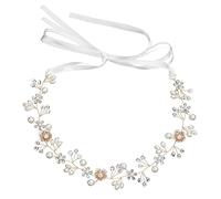 SHERCHPRY Pearl Floral Headband Adjustable Crystal Flower Hair Clip Wedding Bridal Hair Accessories for Women Bride Party Headdress