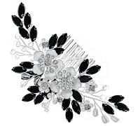 SHERCHPRY Pearl Flower Hair Comb Decorative Accessory for Women Elegant Side Comb for Weddings Parties and Daily Wear Rhinestone Floral Design for Brides