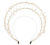 SHERCHPRY Pearl Hair Crown Headbands The Crown Pearl Headband Goddess Crown Goddess Headpiece for Women Festival Headpiece Lolita Headband Crown for Women Zinc Alloy Golden