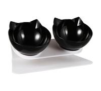 SHERCHPRY PET Eating Bowl Tilted Design Plastic Material Elevated Stand for Cat and Small Dog Feeding Comfort during Mealtime