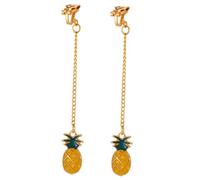 SHERCHPRY Pineapple Clip On Earrings for Women Cute Fruit Dangle Ear Clips Non-Piercing Earrings for Teen Girls Creative Sweet Accessories