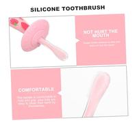 SHERCHPRY Portable Silicone Toothbrush U-Shaped Soft Bristles Comfortable Grip Oral Care for Home Travel Strawberry Design