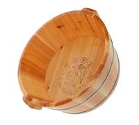 SHERCHPRY Portable Wooden Foot Bath Barrel for Soaking Feet Lightweight Hand Wash Basin Tub with Sturdy Handles Natural Solid Wood Spa Soaking Tub for Home Laundry and Cleaning Supplies