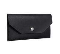 SHERCHPRY Pu Leather Cash Envelope Wallet Reusable Budget Clutch for Women Long Leather Wallet Black Ladies Purse Suitable for Travel and Everyday Use