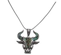 SHERCHPRY Punk Style Animal Head Pendant Necklace for Men DIY Charm Accessory with Abalone Shell Inlay Durable Craftsmanship for Unique Fashion Statement
