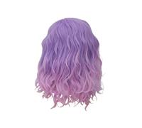 SHERCHPRY Purple Pink Gradient Wig Women Synthetic Short Curly Side Swept Bangs Cosplay Hair Accessories Wig Headwear