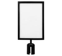 SHERCHPRY Queue Barrier Sign Holder A4 Portrait Metal Frame with Cover | Double Sided Top Mount, Fast Updates for Ticket Lines, Directional Arrows, Conference Check-