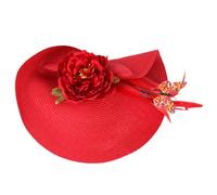 SHERCHPRY Red Fabric Tea Party Fascinator Headband for Women, Comfortable Wearing, Not Easy to Fade, Elegant and Fashionable Wedding Banquet Hair Accessory