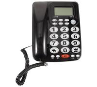 SHERCHPRY Reusable Corded Desk Telephone Black Landline Phone for Home and Office Use Easy-To-Use Buttons
