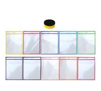 SHERCHPRY Reusable Pet Dry Erase File Pockets for 11Pcs Set with Eraser, Document Pouches for School Supplies and Office Organization