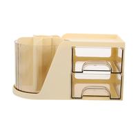 SHERCHPRY Rotating Desktop Makeup Brush Holder with Multifunctional Cosmetic Organizer Box for Vanity Table Space Saving Storage for Brushes and Makeup Products Pen Holder for Desk