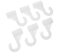 SHERCHPRY Scarf Hanger 6 Pcs Hanging Wardrobe Rod Bracket for Fabric Wardrobes, Plastic, White, Sturdy Structure Design, Organizational Needs