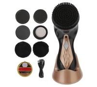 SHERCHPRY Shoe Polisher Kit with Brush Heads Efficient Leather Cleaning Tool for Shoes Bags and Car Seats Saving Brush with Storage Base