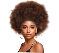 SHERCHPRY Short Curly Afro Wig for Black Women Natural Fluffy Synthetic Hair with Breathable Comfort for Cosplay Costume Parties Daily Wear Stylish Afro Design