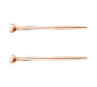 SHERCHPRY Signature Pen Writing Pen Rose Gold Heart Ballpoint Pens 2pcs for Students Office Use Smooth Writing Stainless Steel