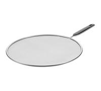 SHERCHPRY Silver Stainless Steel Oil Splatter Screen for Frying Pans 11.8 Inch Round Frying Pan Cover with Silicone Edge Oil Proofing and Keeps Flavor Kitchen Splash Cooking