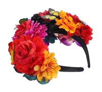 SHERCHPRY Simulated Flower Headband Day Dead Headband Flower Crown Mexican Hair Accessories for Women