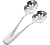 SHERCHPRY Slotted Spoons Kitchen Utensils Lightweight Stainless Steel and 2pcs Reusable with Ergonomic Design for Party and Celebration Use