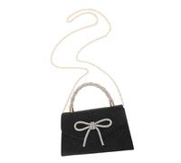 SHERCHPRY Sparkling Sequin Evening Clutch for Women with Rhinestone Bow Accent Durable and Handbag Stylish Chain Strap for Weddings Proms and Formal Gatherings