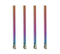 SHERCHPRY Straw Straws 4pcs Reusable Straw Rainbow Smoothie Straw Stainless Steel Stirrer Straws Metal Drinking Straws for Smoothie Beverage Tea Bubble Tea Silicone
