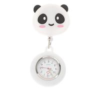 SHERCHPRY Stretchable Panda Pocket Watch for Nurses and Doctors, Easy to Carry Hanging Chest Watch with Lovely White Synthesis Material, Simple and Creative Design for Professionals