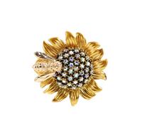 SHERCHPRY Sunflower Pin for Women Delicate Bee Collar Pin Retro Costume Jewelry Brooch for Hats Bling Brooch for Ladies Fashion Jewelry Accessory