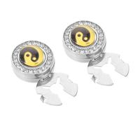 SHERCHPRY Tai Chi Pattern Cuff Links for Men Decorative Rhinestone Button Covers Stylish Shirt Accessories for Formal Events Weddings Business Meetings Easy to Maintain Unique Traditional