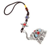 SHERCHPRY Tibetan Buddhism Style Elephant Pendant Vintage Elephant Hanging Charm Ornament for Home Office and Car Rear View Mirror Decor Symbol of