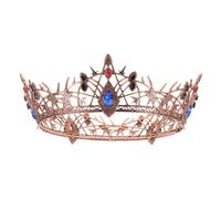 SHERCHPRY Vintage Bride Crown Copper Renaissance Princess Headdress Handmade Alloy Royal Hair Accessory for Wedding Parties Cosplay and Prom