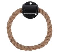 SHERCHPRY Vintage Drawer Handle Black Iron Ring Pull with Jute Rope, Wear-Resistant and Spacesaving Design for Bedroom Drawer and Door, for Home Decor and Wall-Mounted Decoration