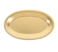 SHERCHPRY Vintage Gold Oval BBQ Serving Tray 25x15cm Embossed Metal Dessert and Appetizer Plate for Korean BBQ and Seafood Serving