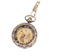 SHERCHPRY Vintage Hollow Out Mechanical Pocket Watch Bronze Alloy Manual Wind Timepiece with Visible Gears Classic Steampunk Style for Men and Women Practical Fashion Accessory Random Color