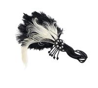 SHERCHPRY Vintage Style Black and White Plumage Tassel Headband, Delicate Women’s Headdress Accessory for Party and Costume, Elegant Decorative Hairband for Beauty and Personal Care