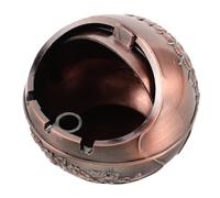 SHERCHPRY Vintage Zinc Alloy Aschenbecher Home Ashtray with Lid to Prevent Ash Dispersion, Modern round Metal Ashtray for Smokers, Portable and Decorative for Everyday Use and Communal