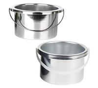 SHERCHPRY Wax Melting Machine Inner Pans 2pcs 105mm Aluminum Wax Warmer Pot Replacement Metal Dish for Hair Removal Waxing Kit