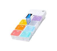 SHERCHPRY Wear-Resistant Weekly Medicine Organizer Electronic Timer for Convenient Travel Portable Pill Case for Vitamins and Medication Compartments Easy to Use