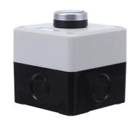 SHERCHPRY Weatherproof Industrial Push Button Control Box with Momentary Self-reset Green Button, White Shell, 1-hole Start Stop Switch Station for Machine Tool Panel