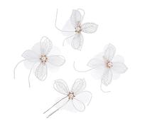 SHERCHPRY Wedding Hairpin Hair Clamp Pearl Hair Stick Chic Elegant White Alloy Pearl Diamond for Wedding Party