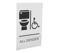 SHERCHPRY Wheelchair Accessible Disabled Toilet Sign Self-Adhesive Gender Neutral Restroom Symbol Wall Mount Bathroom Guidance Plaque for UK Public Facilities