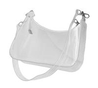 SHERCHPRY White One- PVC Crossbody Bag Women Small Messenger Purse with Card and Lipstick Holder, Practical for Stadium Sports and Daily Life