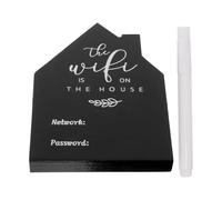SHERCHPRY WiFi Password Sign for Guest Room, Wooden Freestanding WiFi Board with Erasable Chalk Pen, Network Account Reminder for Home and Office Desk Decoration