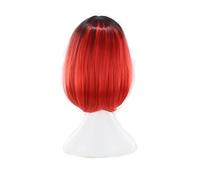SHERCHPRY Women Gradient Bob Wig High Temperature Synthetic Hair Short Straight Lace Wig for Daily Wear Parties Cosplay Halloween Gradient Red