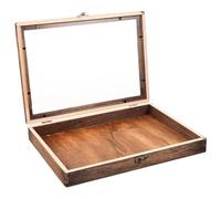 SHERCHPRY Wooden Insect Display Case Brown Collection Box with Acrylic Lid for Protecting Butterfly Specimens and Coins , Retro Style Suitable for Home Décor and Display